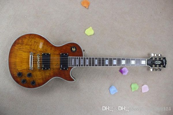 

new lp g custom shop sunset nature wood color emg pickups electric guitar in stock