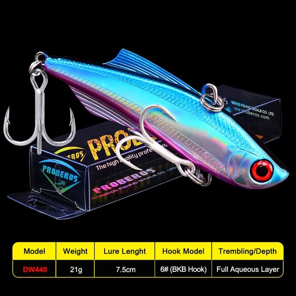 

proberos vib fishing lure 7.3cm-2.87"/20.5g-0.72oz fishing tackle lures with 6# bkb hook 6 colors wobbler baits keynt