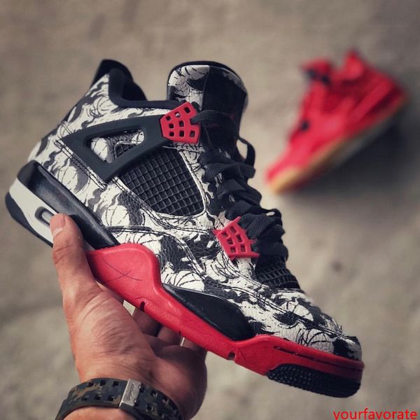 

дешевле новое прибытие татуировка 4 холостых дого 4s мужских ботинки баскетбола высокое качество тренажёры спорт кроссовки свободной перевоз