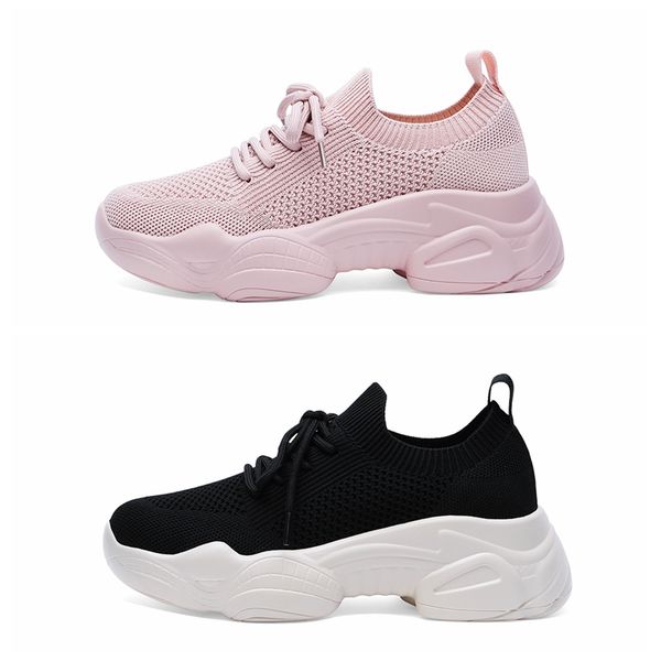 

2020 new round head flat low shoes running shoes pink black women platform increased fashion luxury designer sports women shoes