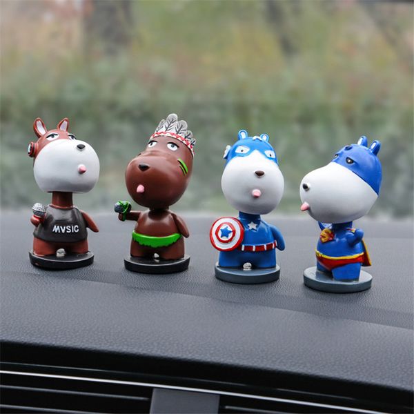 

cute] 4pcs/lot car ornaments resin cartoon anime shaking head dog auto decoration accessories craft gift the