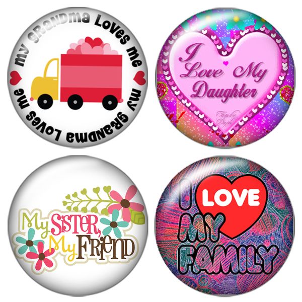 

i love my family mom dad 20pcs 16mm20mm25mm round p glass cabochon demo flat back making finding, Crystal