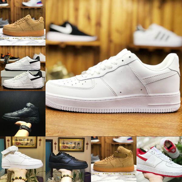 

sales 2019 forces men low skateboard shoes one 1 knit euro air high women all white black red trainer casual shoes