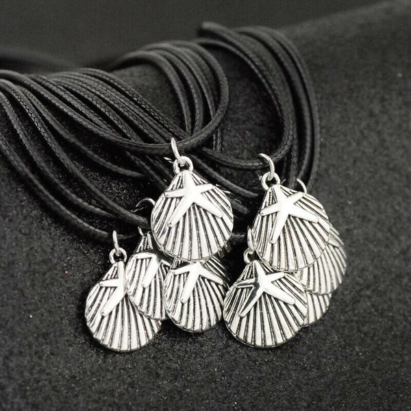 

wholesale 50pcs lots lovely alloy starfish shell pendants necklaces charms jewelry gift hj17-1, Silver