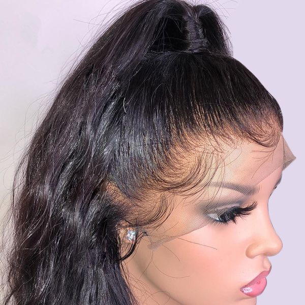 Lace Front Human Hair Wigs For Women Remy Peruvian Black Short