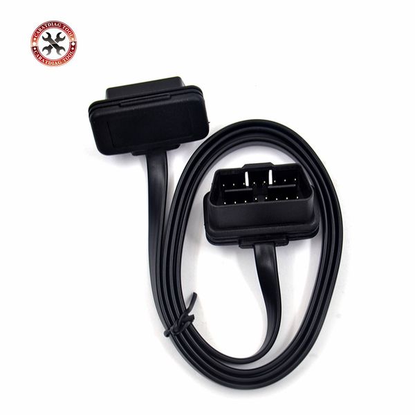 

100cm 60cm flat thin as noodle obd2 obdii obd 16pin elm327 male to female elbow extension cable diagnostic scanner connector