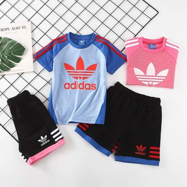 

kids suit baby tshirt kid designer clothes set children's tees short boy girl two-pieces printed 2019 luxury child clothing, White