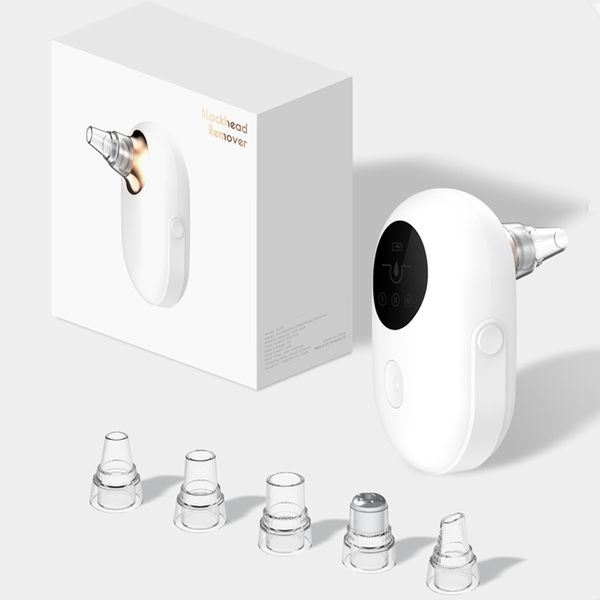 

electric pore vacuum cleaner black dot acne blackhead remover tool facial cleaning led display 5 head usb charging dropshipping