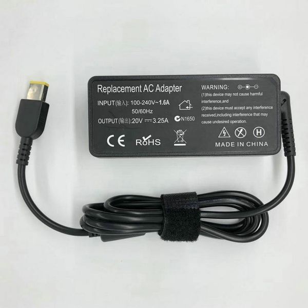 

новое прибытие 65w 20v 3.25a ac адаптер для lenovo ноутбука зарядного устройства с желтым интерфейсом usb