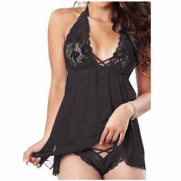 

womens lace pajamas ladies halter lace pajamas 2020 new women fashion underwear sets lady underwears selling, Black;red
