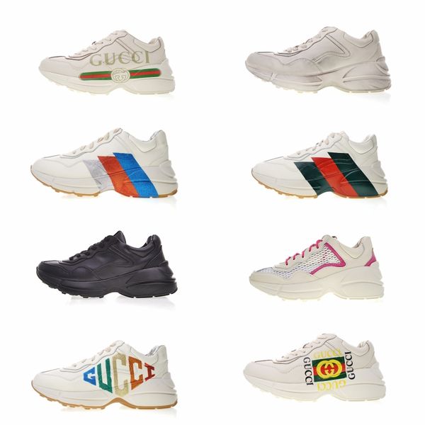 

2019 New Fashion Ace embroidered sneaker Casual Dad Shoes Men Women Beige Black Bee Rhyton Pour Hommes Designer shoes