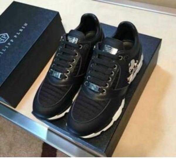 

men's leather pp skull men's casual shoes men's sports shoes-001 0185, Black