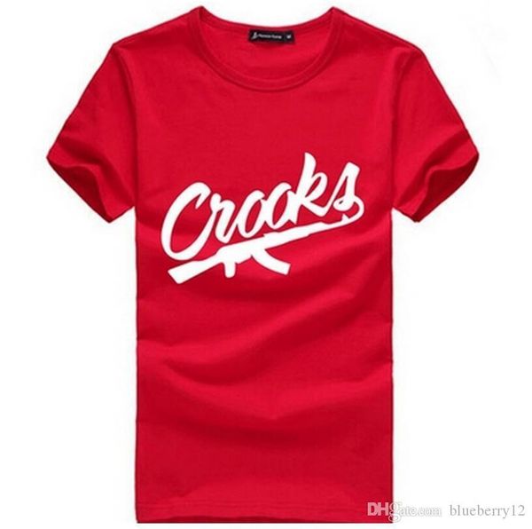 

crooks and castles t shirts men short sleeve cotton man t-shirt crooks letter mens t shirt tee shirt, White;black