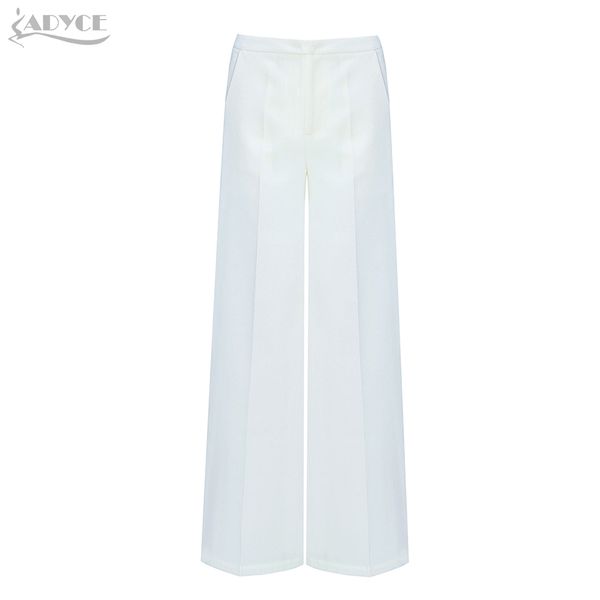 

adyce 2019 new summer women runway white pants fashion wide leg pants elegant celebrity evening party club trousers, Black;white