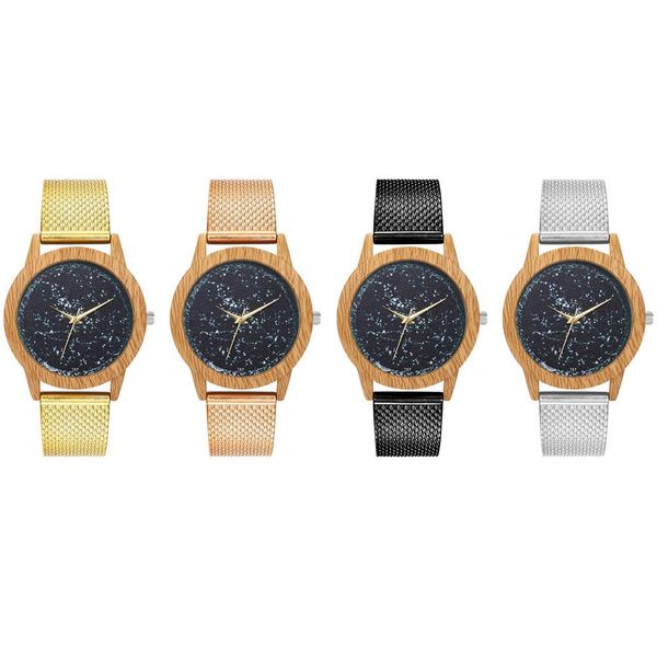 

zhoulianfa women men casual mesh strap quartz analog bracelet watch wristwatch gifts, Slivery;brown
