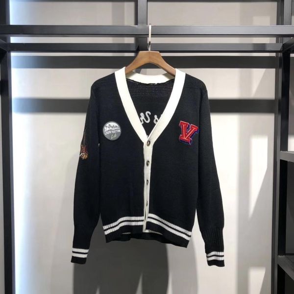 

женщины мужчины высочайшее качество свитер меланж pattern пуловер трикотаж длинные рукава crewneck мужской свитер моды марка зимней одежды, White;black