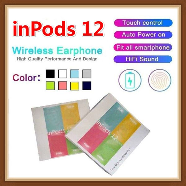 

Wirele bluetooth headphone i12 tw inpod 12 macaron v5 0 tereo cell phone earphone port weatproof headphone touch earbud pop up