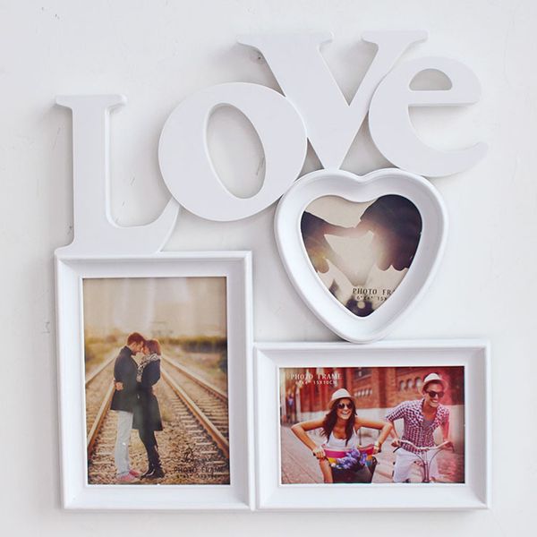 

art craft family photo frame любовь diy home decor письмо деревянные combination