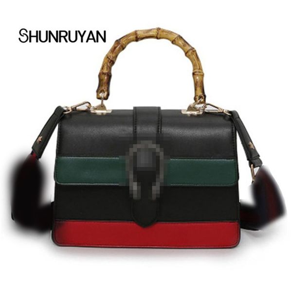 

SHUNRUYAN 2019 New Stars High Quality PU red white green style Casual Women for bag Shoulder bags Cross body bags Ladies bag