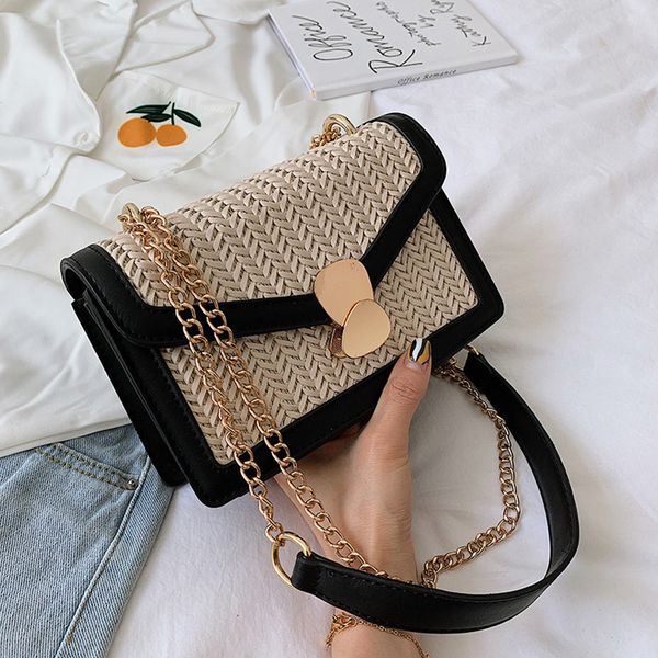 

women bag straw bags anti-theft luxury handbags leather weaving designer shoulder female messenger bags sac#h30