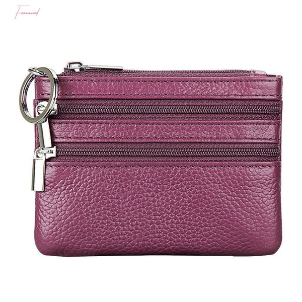 

simple money bags small change womens fashion wallets key holder case mini zipper coin leisure leather genuine wallet 10, Red;black
