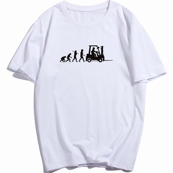 

men evolution of man forklift truck driver t shirt funny mens birthday gift t-shirt short sleeve t-shirts, White;black