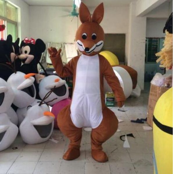 Profissional personalizado Canguru Marrom Traje Da Mascote Dos Desenhos Animados Animal Roupas de Personagem de Halloween festival do Partido Do Vestido Extravagante