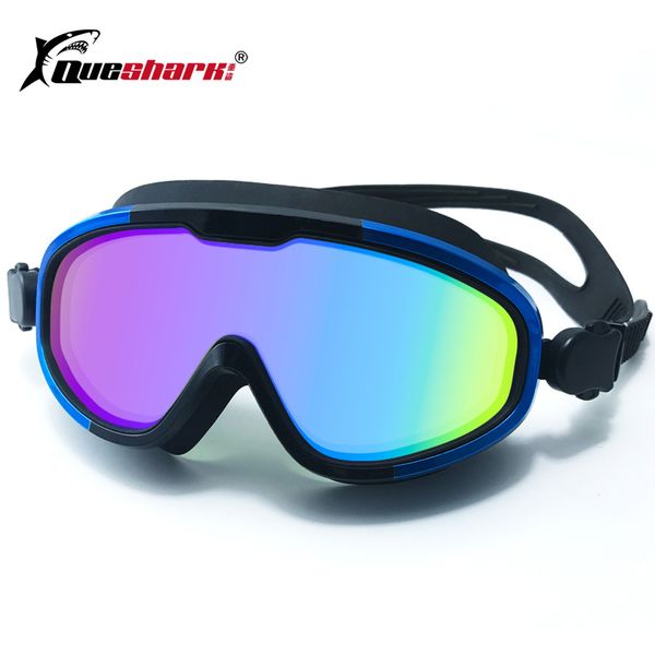 

men women professional anti-fog diving swimming glasses soft silicone swim eyewear uv400 big frame swim goggles