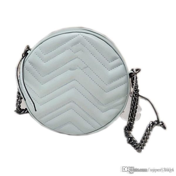 

classic round chain bag women diagonal single shoulder zipper leather handbag purse fashion models with box