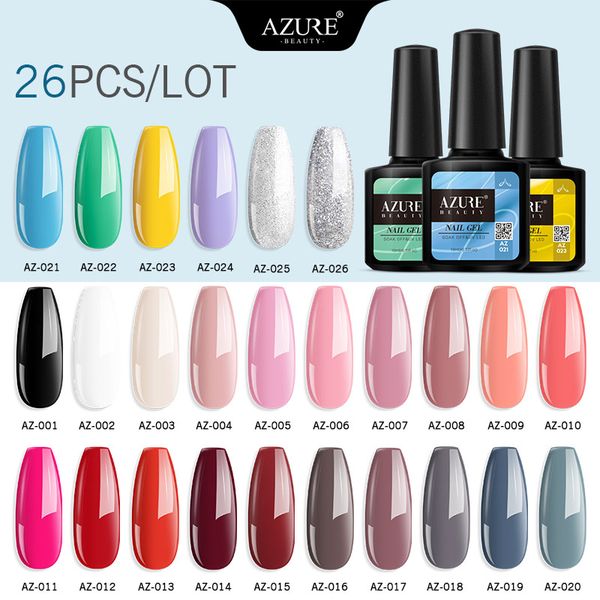 

beauty 18pcs/lot colorful nail art led gel set soak off nail art salon uv gel varnish manicure set diy polish, Red;pink