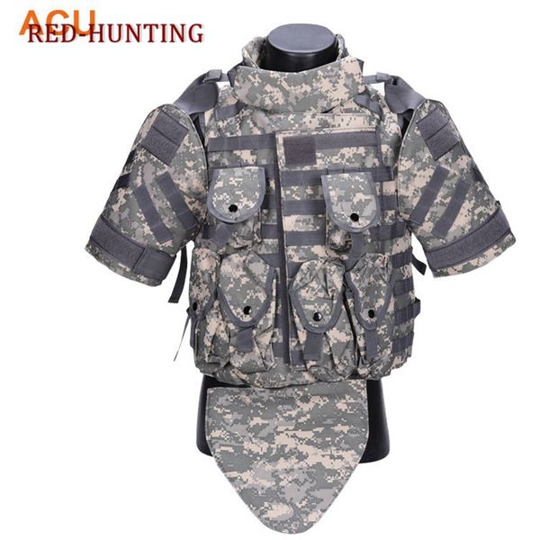 

new otv tactical vest camouflage combat body armor with pouch/pad usmc molle assault plate carrier cs clothing, Camo;black