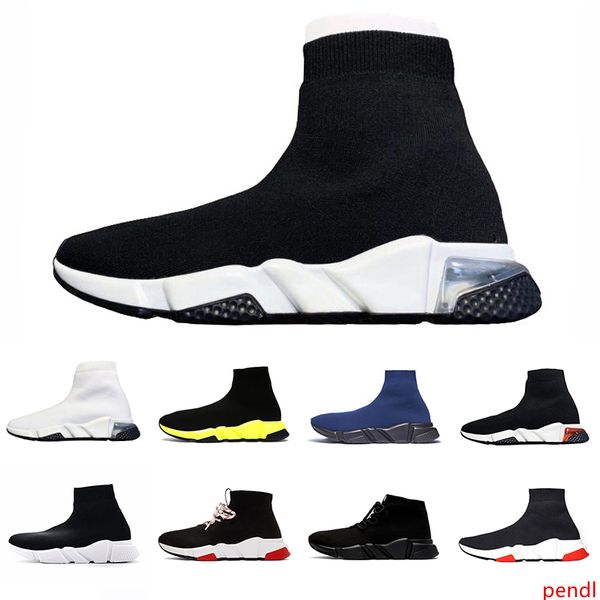 

2020 graffiti clear sole lace-up designer casual sock shoes speed trainer paris black red triple black fashion socks outdoor sports sneaker