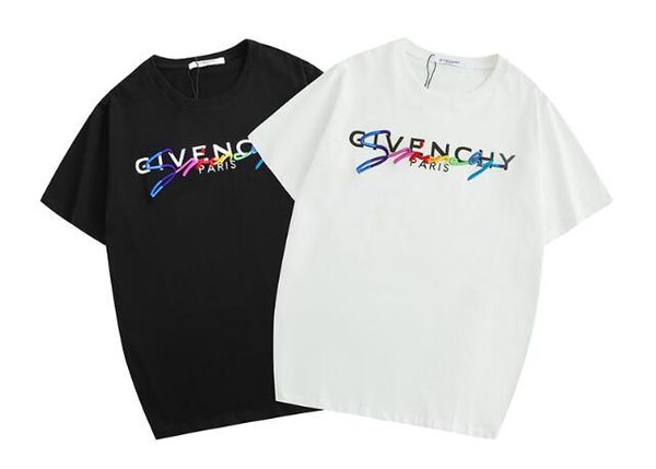 

2019 new fa hion luxury de igner t hirt hip hop white women clothing ca ual t hirt for women with letter printed embroidery top