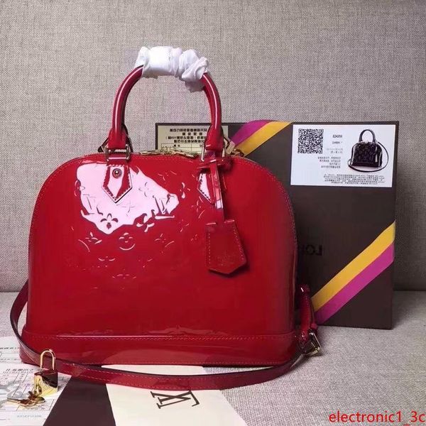 

m11013 red patent leather flowers printing embossed shoulder bags hobo handbags handles boston cross body messenger shoulder