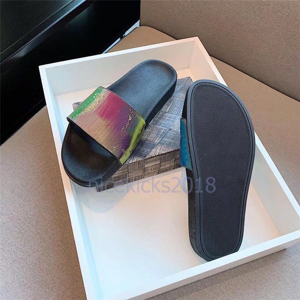 

flip flops mens womens summer sandals beach slide slippers ladies sandali firmati da donna shoes classic laser colorful, Black
