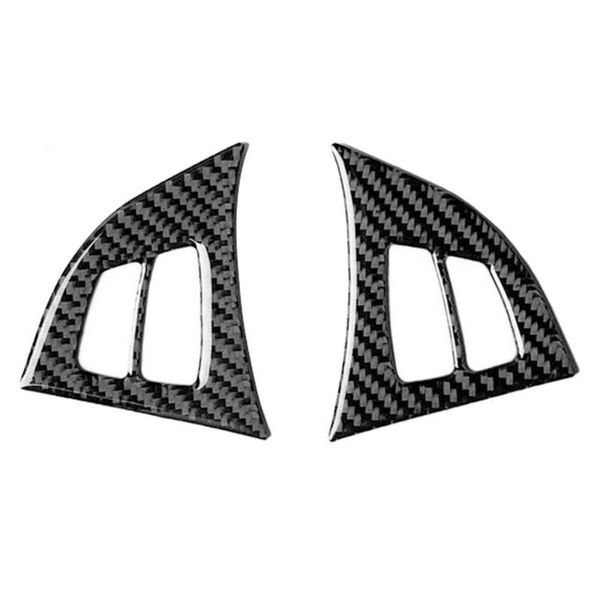 

2x carbon fiber inner steering wheel switch trim cover for x5 e70 2008-2013