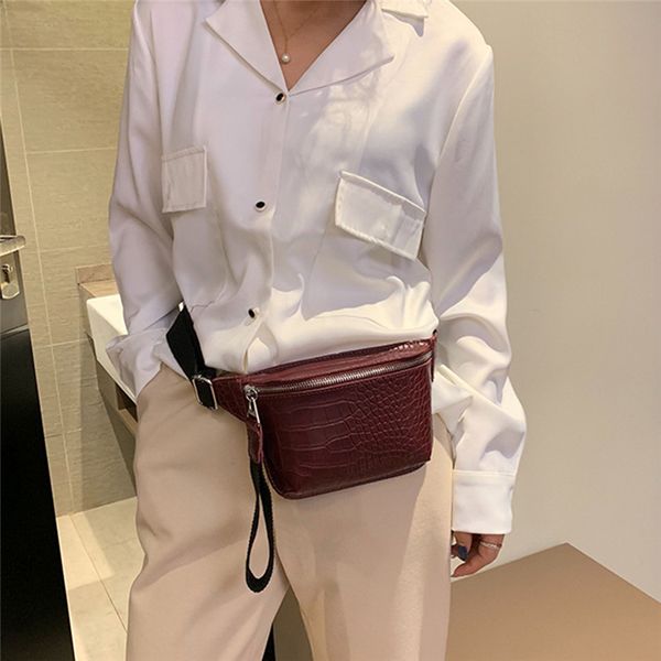 

female handbag crocodile pattern chest bag casual wild pu leather soft fashion shoulder cross body messenger bag