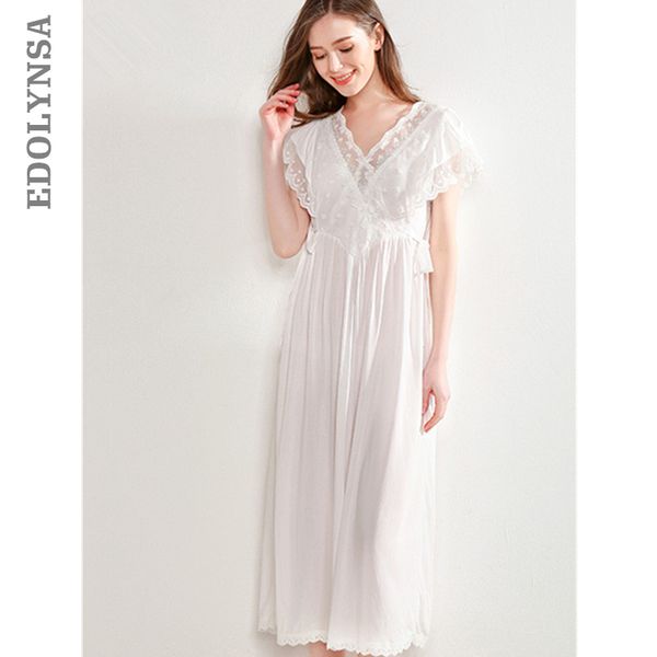 

women's sleepwear 2021 elegant bowknot summer women nightwear v-neck short sleeve home wear night dress robe ladies nightgown t456, Black;red