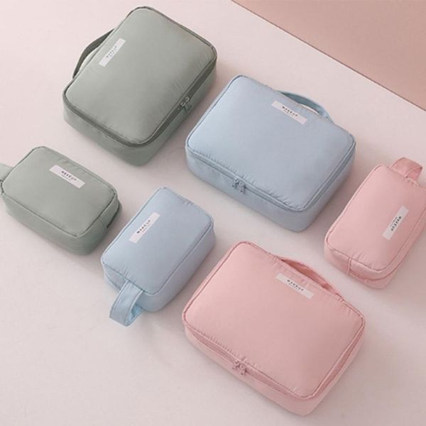 

candy color cosmetic storage bags women travel handbag zipper wash clutch storage organizer bag school supply escolar papelaria