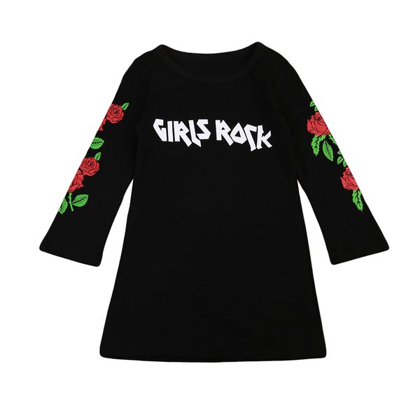 

Fashion Newborn Kids Girls Dresses Vestidos Baby Girls Tunic Dress Flowers Cotton Long Sleeve Dress Casual Clothes