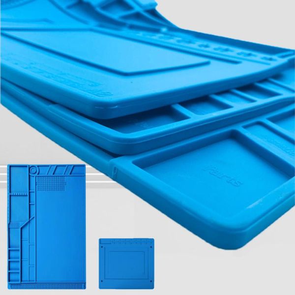 

s-180 55*35 cm bga heat insulation silicone soldering pad repair maintenance platform desk mat with magnetic section