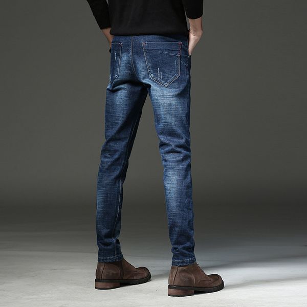 

jeans men male jean homme mens men's classic fashions pants denim biker luxe pant slim fit baggy straight trousers designer, Blue
