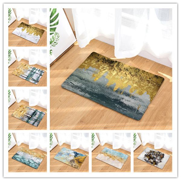 

geometry printing land mat home office decoration door mat shower room kitchen toilet strip water uptake non-slip carpet rug