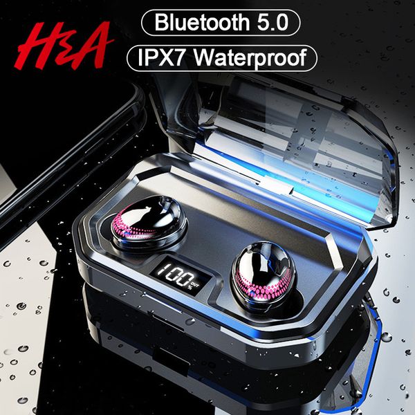 

h&a tws bluetooth v5.0 hifi wireless earphones headphone 8d stereo sport earbuds headset with charging box mic for iphone xiaomi