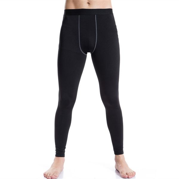 

mens fitness sports tights compression gym workout leggings jogger pants wool lined thermal sport trousers sportswear elastic running pants, White;black