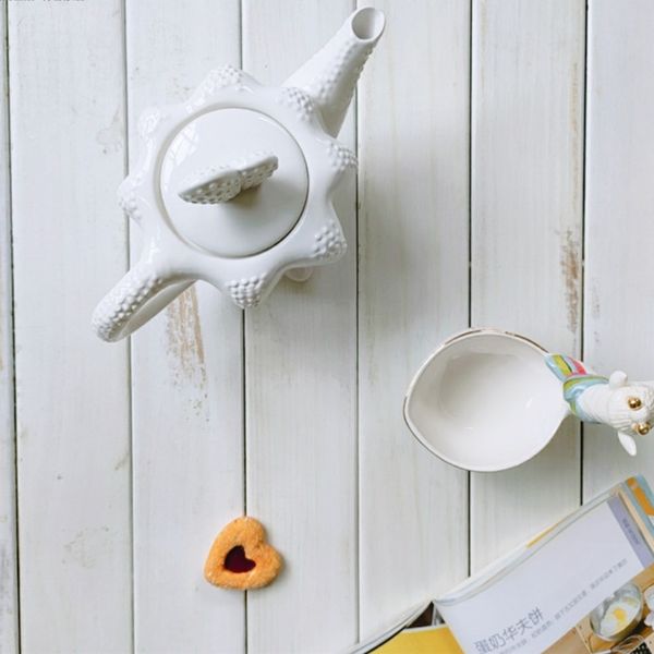 

creative ceramic cactus teapot personalized afternoon tea kettle with tea leak pot european relief dot potlb112720 other dinnerware