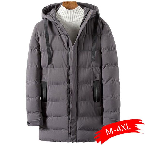 

new parkas men long cotton winter jacket coat for men brand warm jacket thick parka homme -20 degree, Black
