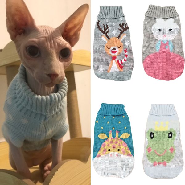 

winter warm pet cat clothes cartoon cat sweater for cats kedi katten pullover pets clothing mascotas gotas costume vetement chat