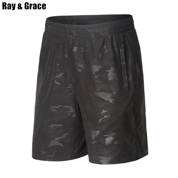 

ray grace hiking shorts men summer quick dry stretch men's outdoor camping trekking plus size running short pants camouflage 8xl, Brown;gray