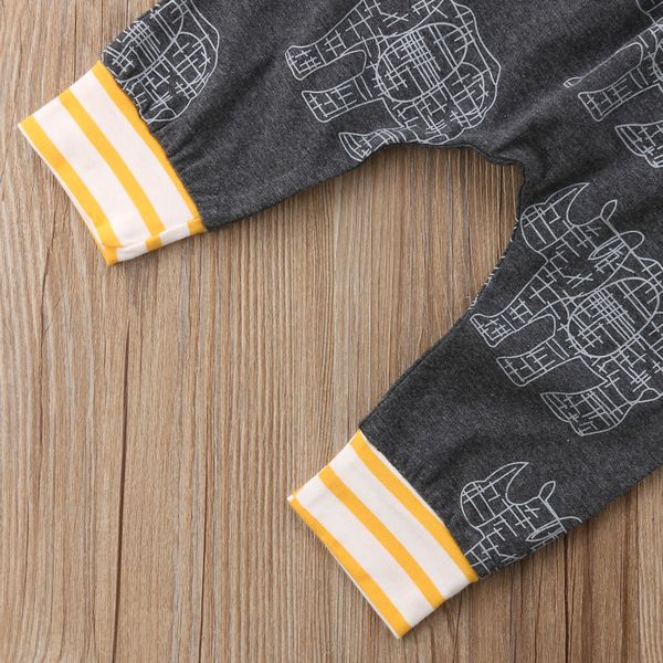 

0-24m newborn baby boy girl rhinoceros clothes long sleeve striped pullover +long pant 2pcs outfits baby clothing set, White
